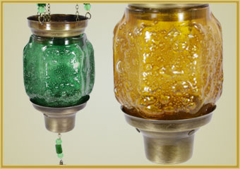 MOVING FUSED GLASS OIL LAMP F1015-